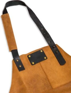 Leren Schort – Soepel Licht Bruin Leer - Barbecueschort - Kokschort - Kookschort – Keukenschort Man – 81 X 56 Cm -Keukenproducten Winkel 915x1200