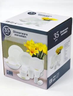 JT Serviesset - Wit - 35delig - 4 Persoons - Luxe Reliëf Design -Keukenproducten Winkel 917x1200 3